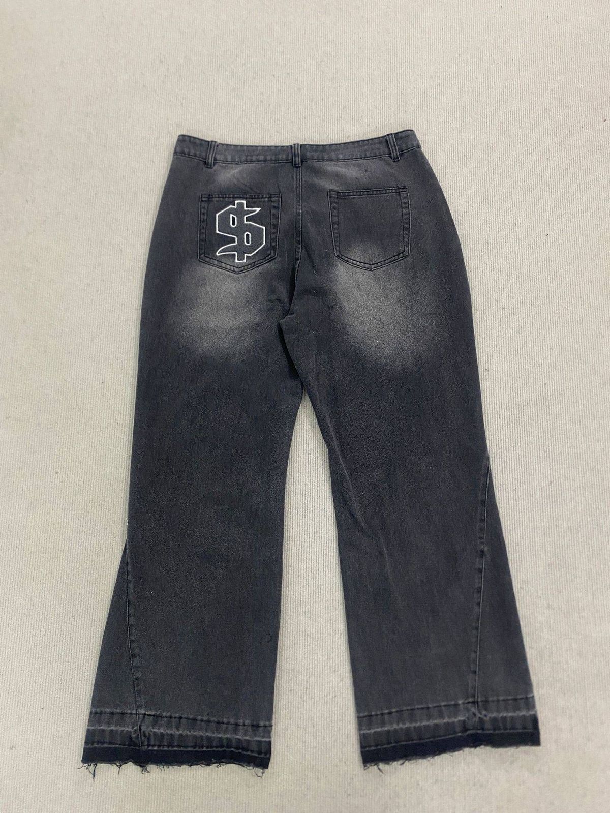 Men's Gradient-Colored Jeans Midweight Straight Leg Denim Pants With Slight Stretch Black Fashion Trend Long Length_mkmklike.com