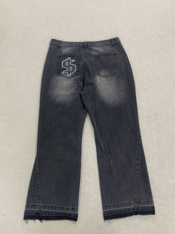Men's Gradient-Colored Jeans Midweight Straight Leg Denim Pants With Slight Stretch Black Fashion Trend Long Length_mkmklike.com