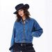 Autumn New Women's Trendy Denim Jacket European And American Street Style Cotton Long Sleeve Turn down Collar_mkmklike.com