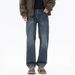 Cleanfit Autumn And Winter New Jeans Men's Fit Straight Tube Loose Plus Size Youth Middle Waist Trendy Retro Washed Rice Can Eight Tubes_mkmklike.com