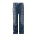 Washed Distressed Denim Straight-Leg Men's Street Fashion Wasteland Style Spray-Dyed Vintage Dirty Casual Pants Handmade_mkmklike.com