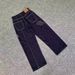 Simple And Fashionable Denim Fabric, Comfortable Solid Color, Simple Style Wide-leg Jeans For Daily Commuting, Outdoor Travel_mkmklike.com