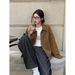 Vintage Suede For Women Spring And Autumn 2025 New High-end Small Size Turn-down Collar Loose Casual Jacket Top_mkmklike.com