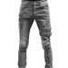 2025 European And American Wish Personality Trend Worn Holes Locomotive Small Feet Jeans Men_mkmklike.com