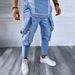 Men's Blue Denim Overalls Trendy High Street Distressed Jeans With Adjustable Straps_mkmklike.com