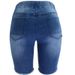 Women's Clothing Ripped Mid Waist Elastic High Elastic Medium Washed Blue Jeans Shorts_mkmklike.com
