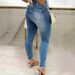 Slim Fit Jeans With Button Down Leg Opening Versatile Casual Fashion Cotton Denim Jeans For Spring/Autumn_mkmklike.com