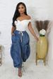 Women's Clothing Slim Straight Jeans Elastic Waist Drawstring Tie Leg Bow Casual Loose Fit Denim_mkmklike.com