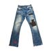 Unisex Distressed Flared Black Retro Straight Leg Jeans Mid Waist Wide Leg Pants With Slight Stretch Machine Washable_mkmklike.com