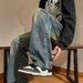 Nordmann European And American Style Vintage Washed Retro Patchwork Jeans For Men, Ins Trendy Brand, Slim Fit, High Street Niche_mkmklike.com