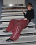 Y2K Baggy Washed Red Vintage Letter Print Rivet Belt Design High Waist Wide Leg Jeans Goth Sense Trousers Streetwear_mkmklike.com