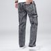 Men's Jeans For All Seasons, Versatile With Multiple Pockets. Men's Loose, Retro, Outdoor, Casual, Fashionable Jeans. Snowflake Craftsmanship_mkmklike.com