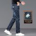 Thickened Jeans Men's Slim-Fit Straight Casual Elastic Pants Men's Pants_mkmklike.com