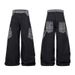 Vintage Americana Patchwork Bowie Jeans for Men Relaxed Wide-Leg Denim Pants Distressed Wash Black S-3XL_mkmklike.com