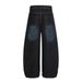 Patchwork Color Block Plaid Scimitar Jeans Men's Vibe Trendy Brand Punk Design Sense Niche Loose Wide-Leg Pants_mkmklike.com