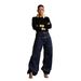 Women's Double Waistband Studded Patchwork Jeans England Style Fashion Denim Regular Fit For Spring/Autumn Summer_mkmklike.com