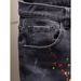 Men's Clothing Handsome Personality Black And Gray Paint Scratched Jeans All Match Slim Ink Splash Hole Pants_mkmklike.com