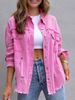 K New Women's Autumn And Winter Long Sleeve Casual Lapel Denim Jacket With Frayed Edges And Holes/ No Glasses Or Other Accessories_mkmklike.com