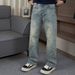 Men's Trendy Korean Style Distressed And Clean Washed High Quality Loose Fitting Harem Jeans Casual Versatile Denim_mkmklike.com