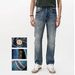 Vintage Washed Straight Leg Men's Jeans | 501 Style Denim With Selvedge Detail | Classic Blue Jeans For Casual Wear_mkmklike.com