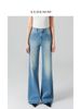 High-Waisted Supermodel Pants For Women Four-Way Stretch Loose Fit Slightly Flared Straight Leg Light Blue Denim Jeans Spring_mkmklike.com