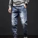 Men's Cargo Jeans Autumn Style Elastic Waistband Loose Fit Tapered Legs Harem Style High End Trendy Brand Cool And Stylish_mkmklike.com