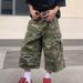 Men's American Style Distressed Camouflage Workwear Straight Leg Jeans Capri Niche Design Cross Border Trade Exclusive_mkmklike.com