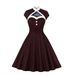 women's clothing polka dot retro long swing dress _mkmklike.com