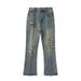 LKTM Wear # Summer Hole Micro Pull Jeans Men's American Trendy Brand Washed Loose Versatile Floor Pants 03E_mkmklike.com