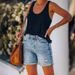 2025 Summer Wish Fashion Street Style Rolled Hem Ripped Straight Leg Women's Denim Shorts Export_mkmklike.com