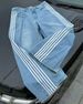 Men's Clothing Retro Street Striped Jeans Washed Distressed Casual Straight Wide Leg Mopping Trousers_mkmklike.com