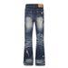 Retro Washed Distressed Ripped Flared Jeans Slim Fit Stretch Denim Trousers American Style For Men And Women New Summer_mkmklike.com