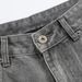 Vintage Washed Clean Fit Jeans – Unisex Oversized, 80% Cotton, Mid-Rise, Distressed Chic, Utility Pockets, Grey, S-XL_mkmklike.com