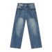 Men's Retro Washed Jeans – Lightning Crack Distressed Wide-Leg Pants (S-XL, Blue & Black Gray)_mkmklike.com