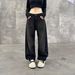Men's & Women's Black Distressed Jeans – Vintage Cat Claw Rips & Relaxed Straight-Leg Fit For Streetwear & Casual Wear_mkmklike.com