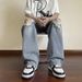 Ripped Jeans Men's Summer American Retro Trendy Brand Straight Wide-leg Pants High Street Ruffian Handsome Casual Trousers_mkmklike.com