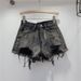 Women's Clothing Shorts For Women New Summer Wear High Waist Slim Heavy Color Hot Diamond Hot Girl Wide Leg Hot Pants_mkmklike.com