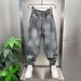 Men's Distressed Slim-Fit Cuffed Jeans – Vintage Washed Denim Pants With Rip Details & Drawstring Waist For Streetwear Style_mkmklike.com