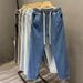 Men’s Stretch Waist Relaxed Fit Jeans – Summer Lightweight Straight-Leg Cropped Pants (S-3XL, Modal Blend, High Street Vintage Style)_mkmklike.com