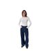 Women's Vintage Blue Wide Leg Jeans – Trendy High Waist Flared Denim Pants For Casual & Boho Style (Sizes 25-32)_mkmklike.com