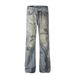 Men's Clothing 2025 American Retro Trend Street Style Old Color Washed Design Straight Men's Denim Trousers_mkmklike.com