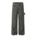 American Style Washed Multi-Pocket Cargo Jeans For Men Street Fashion Ins Loose Casual Solid Color Straight Long Pants_mkmklike.com