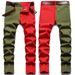 Men's Clothing New Stretch Jeans Men's Foreign Trade Hot Style Men's Pants Men's Trousers Splicing Two Color_mkmklike.com