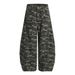 Trendy American Workwear Denim Camouflage Men's Loose Fit Silhouette Scythe Pants Deconstructed Design Wide-Leg Trousers_mkmklike.com