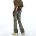 Nordmann Mud Yellow Ripped Jeans Men 2025 New High Street Retro Long American Style Straight Loose Casual Pants_mkmklike.com