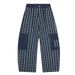Color-Block Plaid Scimitar Jeans For Men And Women 2025 Autumn Oversized Niche Design Wide-Leg Pants_mkmklike.com