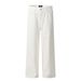 Distressed White Jeans For Men & Women - Loose Fit High Waist Straight Leg Casual Trousers With Raw Hem Design_mkmklike.com