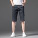 Douyin, A Piece Of Hair Delivery, Summer Elastic Jeans For Men, Thin And Fattened, Plus Size, Straight Denim Five-point Shorts For Men_mkmklike.com