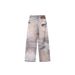 American High Street Cleanfit 3D Digital Print Cross Jeans Summer Tie-Dye Straight Loose Long Pants_mkmklike.com