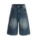 Men's Clothing Retro Washed Blue High Grade Metal Button Design Men's Loose Three Quarter Denim Shorts_mkmklike.com